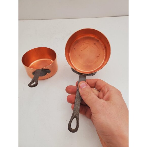 Handmade Copper Pot. Brass Handled Copper Pot- Special Gift - set of tow - Picture 6 of 10